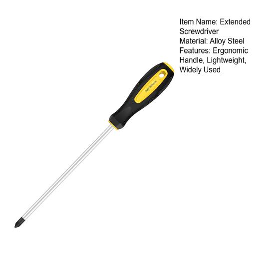 Удлиненная отвертка с эргономичной ручкой, многофункциональная магнитная отвертка с крестообразным шлицем и плоской головкой высокой твердости