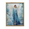 Blue Beauty: Angel Watercolor Blue Beauty: Angelic Watercolor, 30X40 Cm, Light Oak Wooden Frame, Matte Paper 230 Gsm