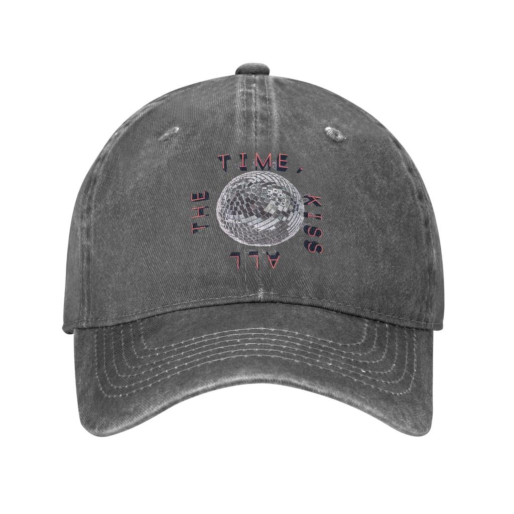 Harrys Styles Kiss All the Time Disco Occasionally Baseball Cap Unisex Women Distressed Denim Sun Cap Adjustable Fit Hats Cap