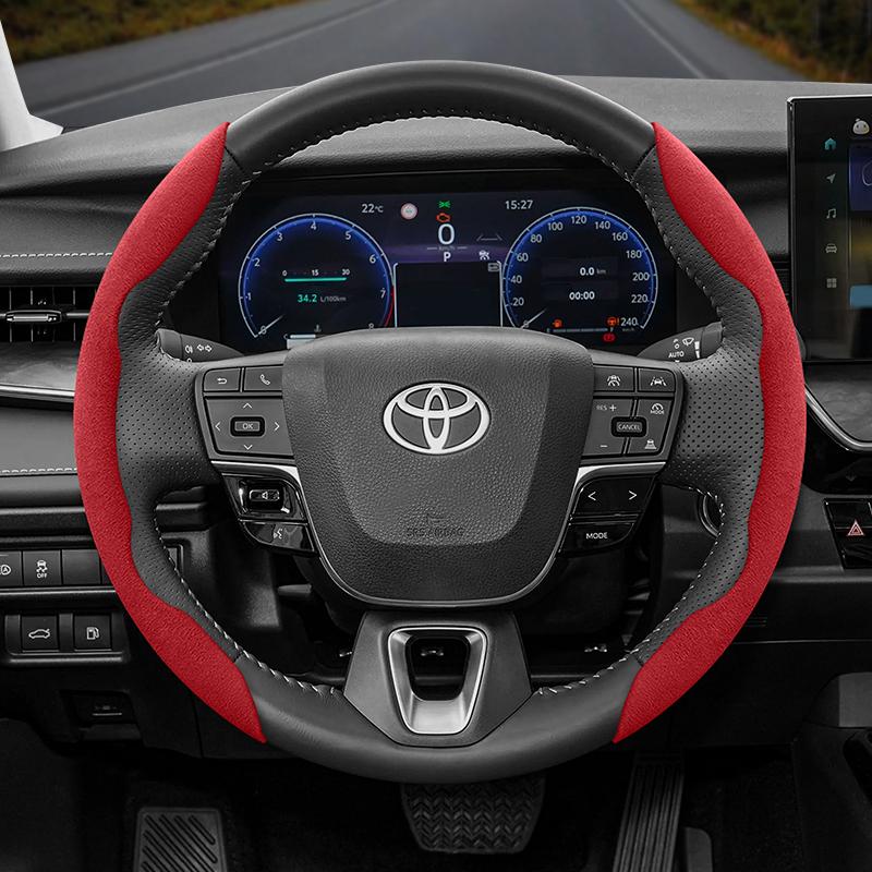 Подходит для Toyota Противоскользящая Пряжка Сегментированная Замшевая Накладка на Руль Подходит для Yaris Auris Chr Corolla Rav4 Hilux Wish Roomy Aqua Probox Prius
