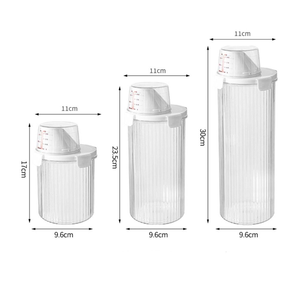Sealed Laundry Powder Storage Box with Measuring Cup Laundry Room Organization