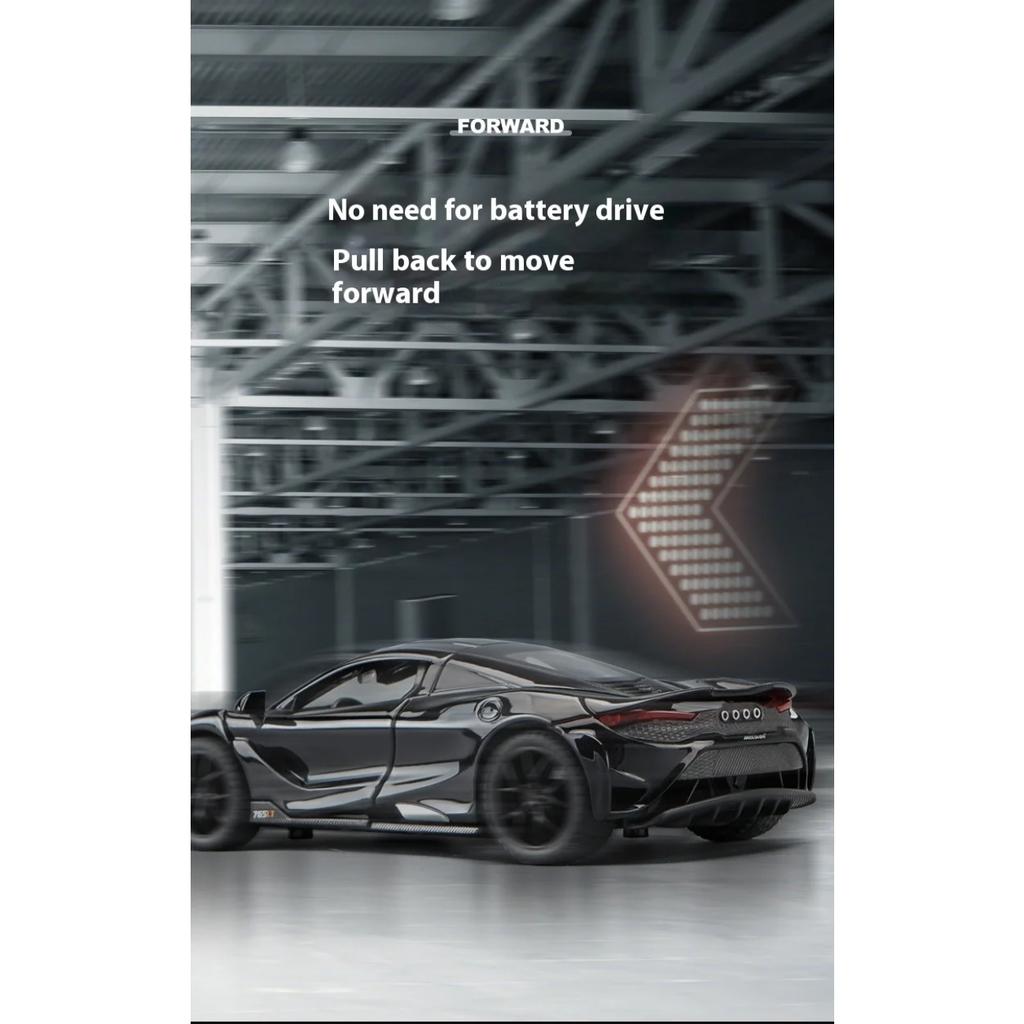 1/32 Mclaren 765LT Серия Суперкаров Металлический Литой Модель Автомобиля Книжный Шкаф Библиотеки Декорации Подарки для Друга Коллекция Хобби