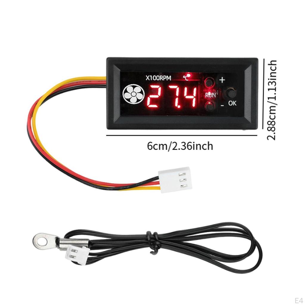 4 Wire Fan Speed Controller Accurate 12V 3A Real Time Monitorings Reliable Mini Digital Display PWM