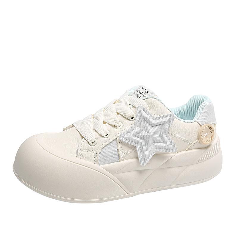 Маленькие кроссовки на платформе для увеличения роста женские 2025 новые весенне-осенние белые туфли на платформе универсальные студенческие повседневные туфли-хлебцы