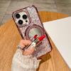 Mirror Magnetic Bracket for Apple 16 Phone Case New 15promax Water Diamond Luxury 14 Drop Glitter Powder Case