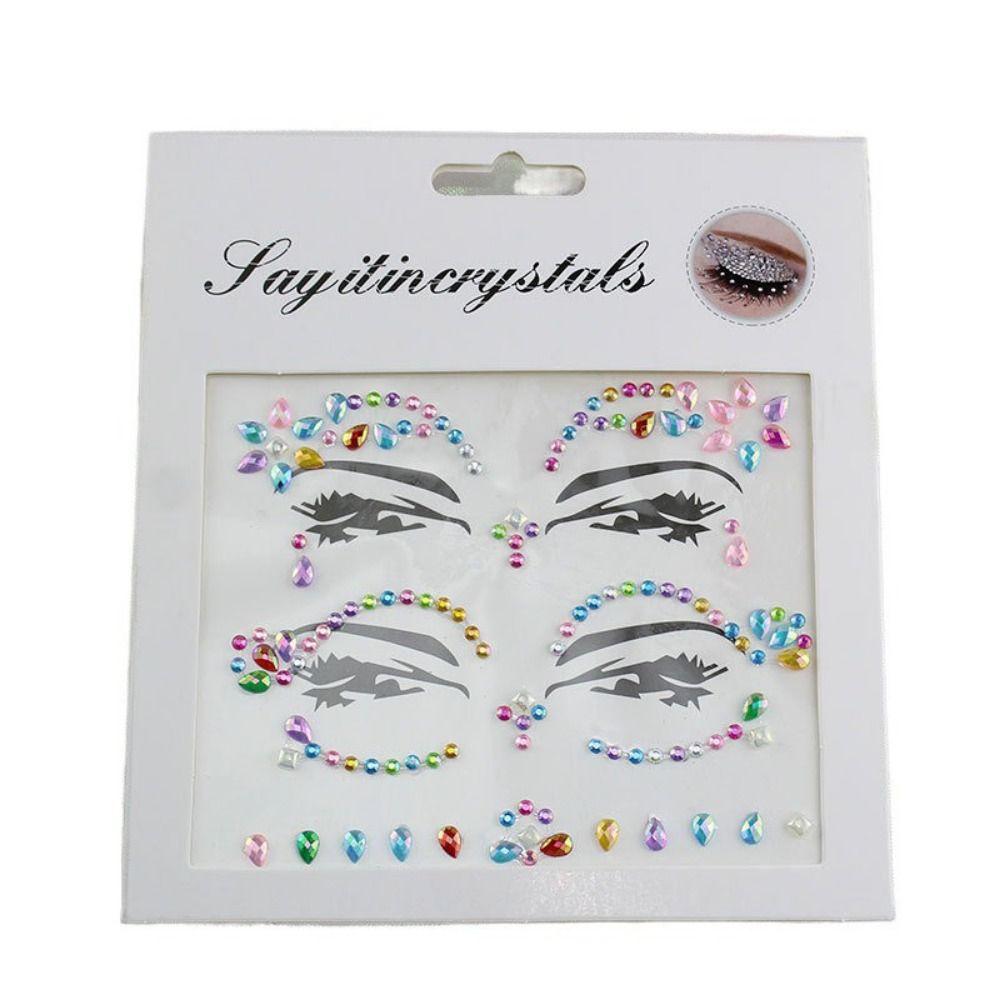 Disposable 3D Face Tattoo Crystal Sticker Fashion Temporary Tattoo Sticker Girls