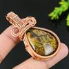 Bamboo Jasper Handmade Copper Wire Wrap Jewelry Pendant 2.56 i0A57