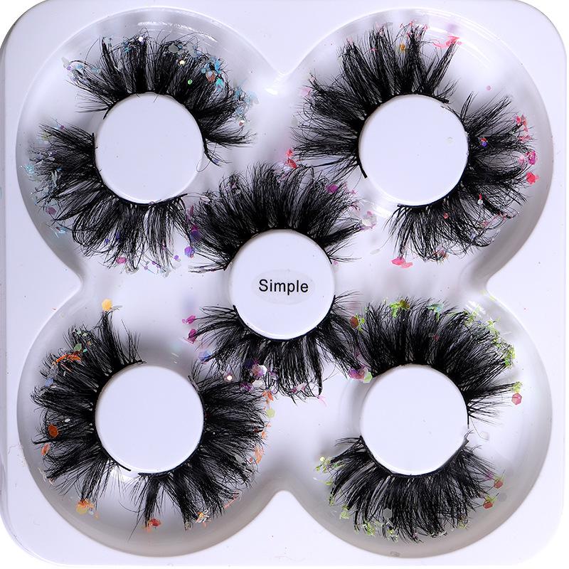 Европейские и американские посадки накладных ресниц 5 пар светящихся моделей Натуральные послушные толстые привитые ресницы