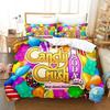 Милый Набор Постельного Белья Candy Crush Soda Saga Печатный Комплект Постельного Белья С Наволочкой Покрывало На Подушку Мягкое Односпальное Двуспальное Queen Super King