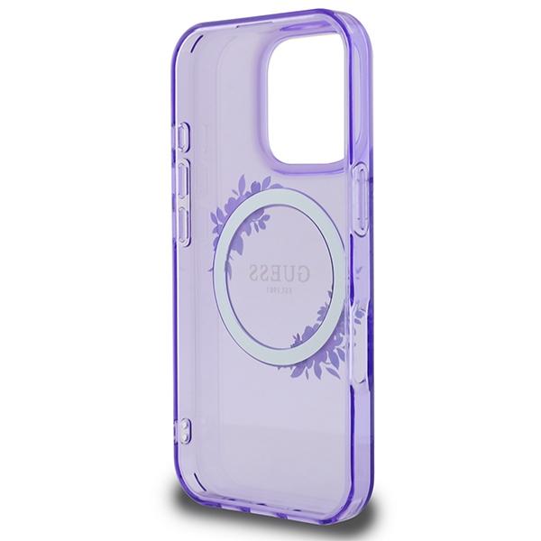 Guess Guhmp16Lhfwfcu Iphone 16 Pro 6.3 Fioletowy/Purple Hardcase Iml Flowers Wreath Magsafe