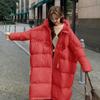 Большой размер свободная куртка-кокон из белого утиного пуха женская зимняя новая высококачественная длинная утепленная куртка до колена