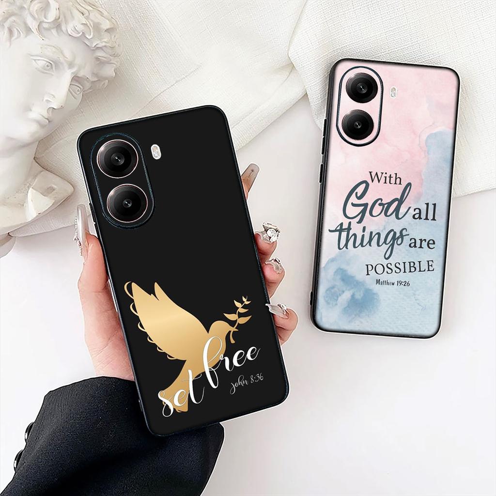 Библейский стих Иисус Христианский Бог Цветок Чехол для телефона для Motorola Moto G86 G14 G35 G34 G45 G55 G67 G75 G85 G24 G15 G54 G57 Power