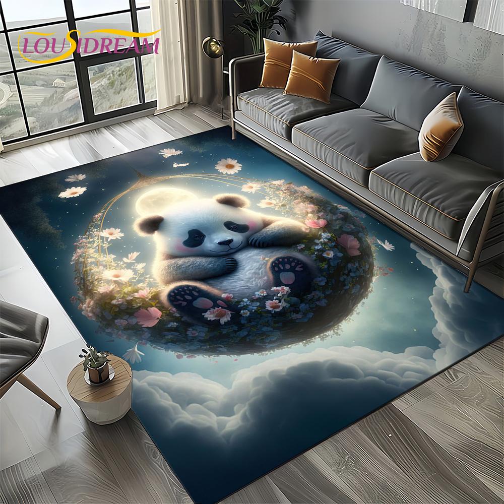 3D Мечта Животное Мультфильм Панда Милый Ковер Коврик для Гостиной Спальни Дома Украшение Дивана, Детский Коврик Нескользящий Напольный Коврик Подарок