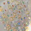 Gold Crown Scepter Trimmed Baroque Frames Sparkling Gemstone Elegant 5D Nail Art Sticker Self Adhesive Decoration Manicure Decal