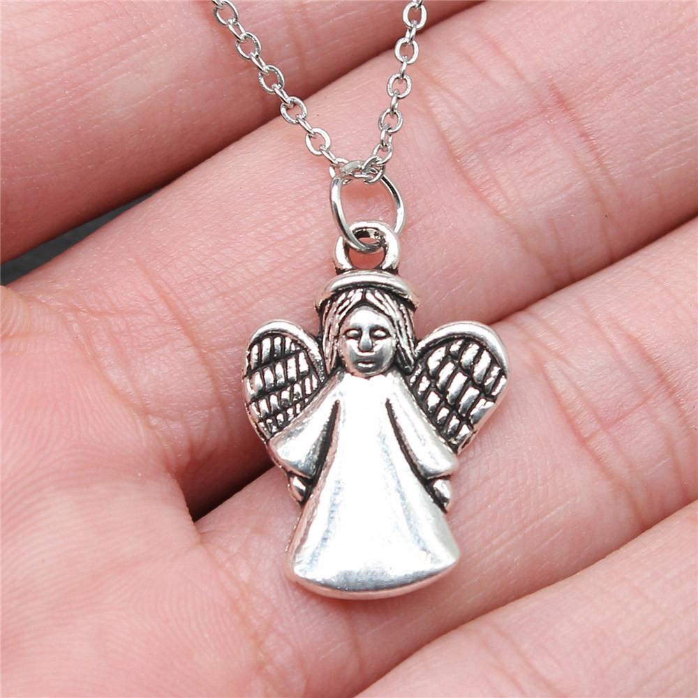 Ожерелье с крыльями ангела в форме персикового сердца, 40 см, короткая цепочка, украшения для девочек, День отца, кавайные материалы