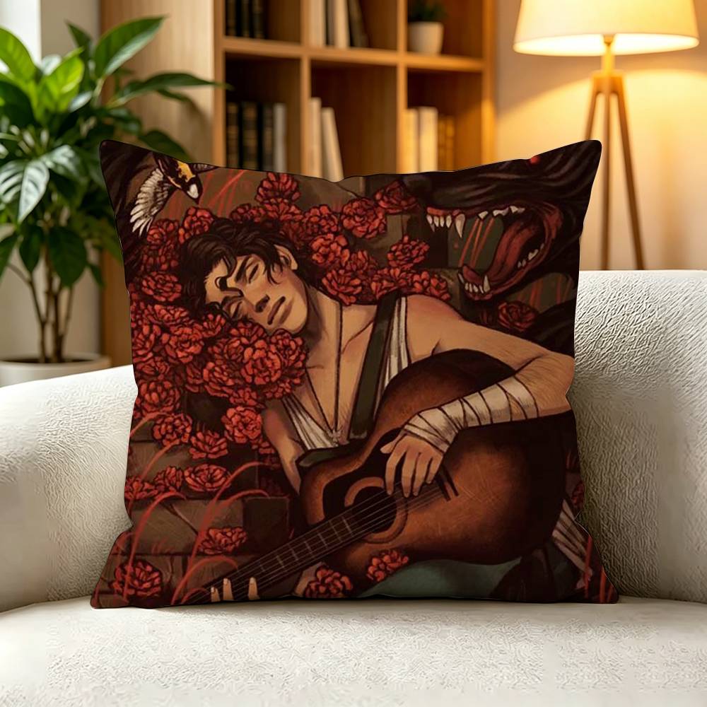 HHadestown Eurydice Vintage Folk Broadway Square DoubleSided printed Pillow Case Bedroom Bedside Pillow Sofa Cushion Cover