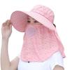 Women's Anti-UV Dual-Use Sun Hat with Face Shield for Summer Tea Picking, Riding, and Working