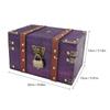 Wooden Treasure Chest with Lock Rectangle Antique Wood Jewelry Storage Box 22x15x13cm for Storing Jewelry Necklaces Rings