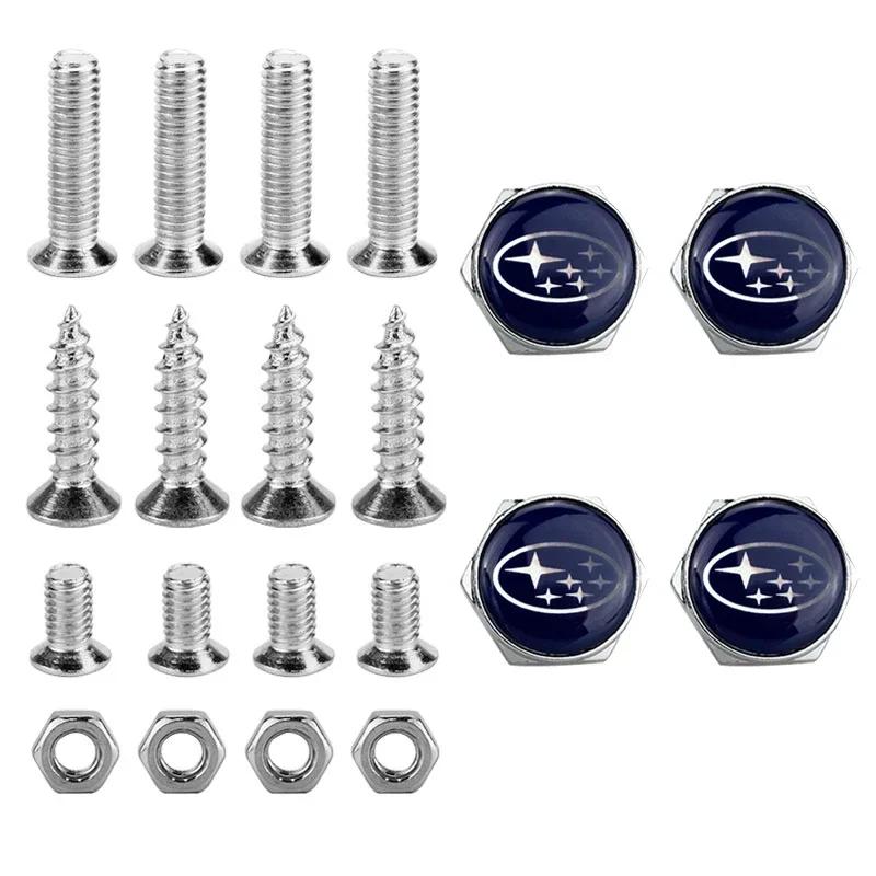 Car Decoration License Plate Bolts Chrome Screws Nuts for Subaru WRX BRZ STI Legacy Forester Outback Impreza Badge Accessories X777