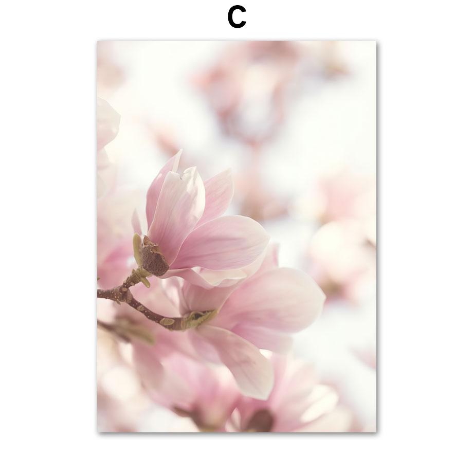 Розовые вишни в цвету Поезд Башня Париж Велосипед Скандинавские постеры и принты Картина на холсте Настенные художественные картины Гостиная Домашний декор