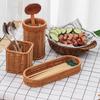 Плетеная корзина для ножей и вилок для отеля и ресторана, коробка для хранения палочек для еды, корзина для баночек со специями, кухонная полка для хранения