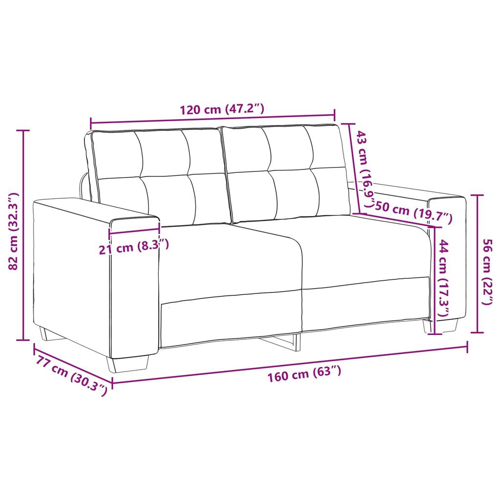 2 Piece Sofa Set with Cushions Taupe Fabric