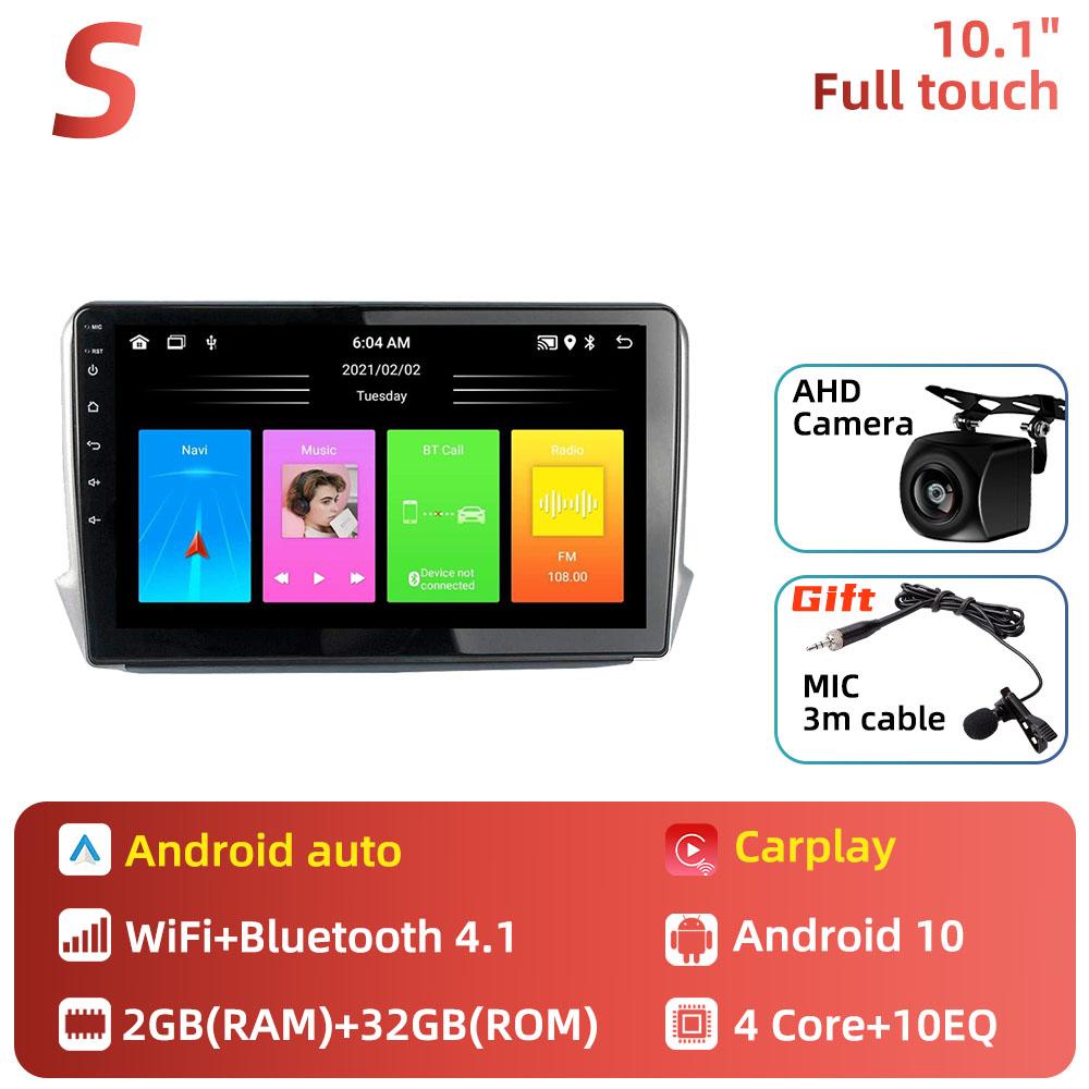 Для Peugeot 2008 208 2012-2018 Автомобильное радио 10,1-дюймовый экран Мультимедиа Навигация Головное устройство GPS Авто Аудиоплеер 2 Din Android Стерео