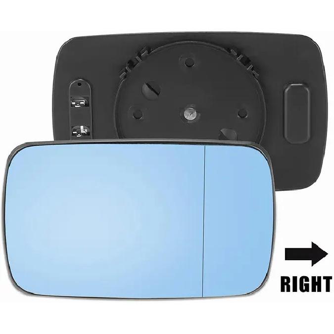 Левая и правая линза заднего вида, разделенное зеркало, стекло с подогревом, синее, подходит для BMW E46 99-05, седан, 51168250438, линза заднего вида