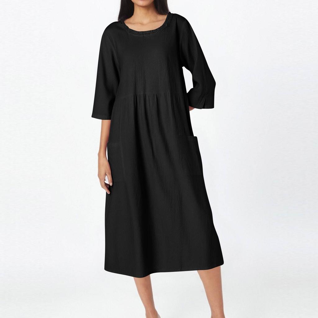 Женские однотонные нестандартные платья с воротником-рубашкой и перекрученными пуговицами, повседневные платья