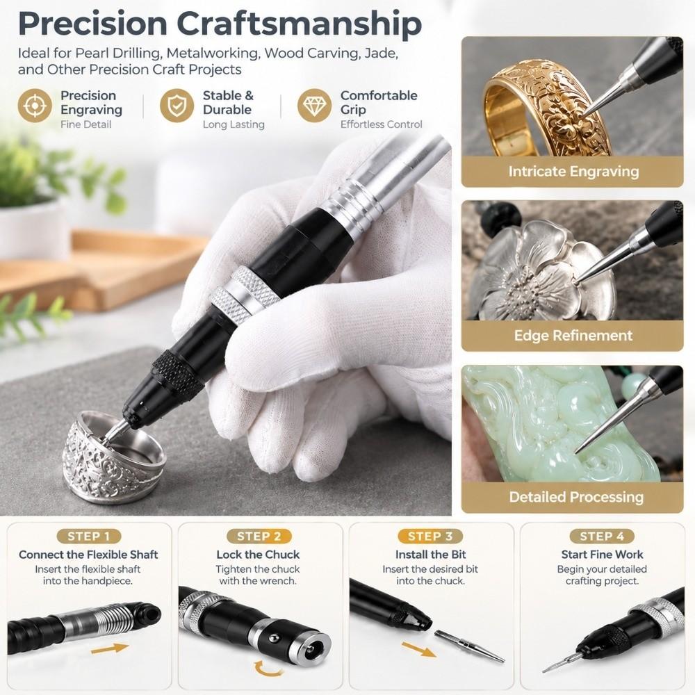 Handle Design Jewelry Engraving Hammer Flexible Shaft Handpiece For Metal Engraving