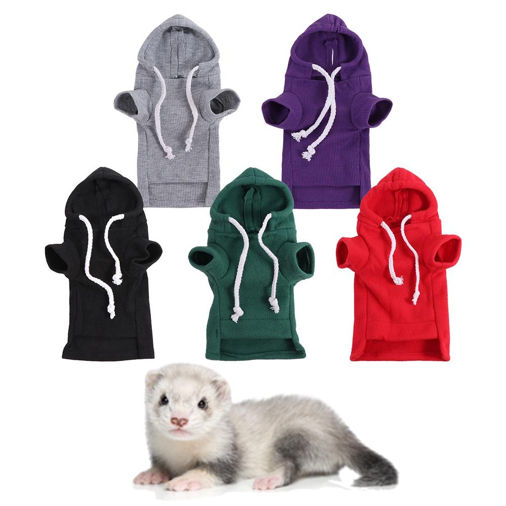Мягкая толстовка для хорька Теплая одежда для хомяка для прогулок Костюм для наряжания хорька Теплое пальто для хорька Зима