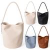 Women PU Bucket Bag Fashion Shoulder Bag Large Capacity Designer Shoulder Purse Solid Color Stylish Tote Bag for Outdoor Travel