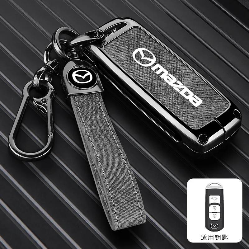 2025 Горячий Винтажный Стирка Водой Джинсовый Чехол для Брелока Автомобиля Для Mazda 2 3 5 6 Axela Atenza Demio CX-3 CX5 CX-7 CX-9 MX-5 2015-2019 Acc