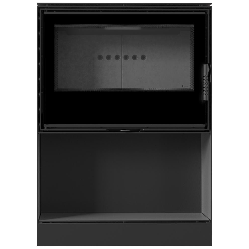 Дровяная стальная печь KRATKI KARI 80 Ø 180 12 кВт углубление для дров черная thermotec