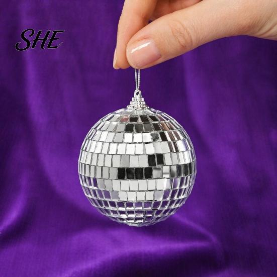 Shining Ornament for Birthday Celebrations 6 Pcs Mini Silver Disco Balls, Hanging Mirror Ball Ornaments, Reflective Balls Party Decorations Decoration