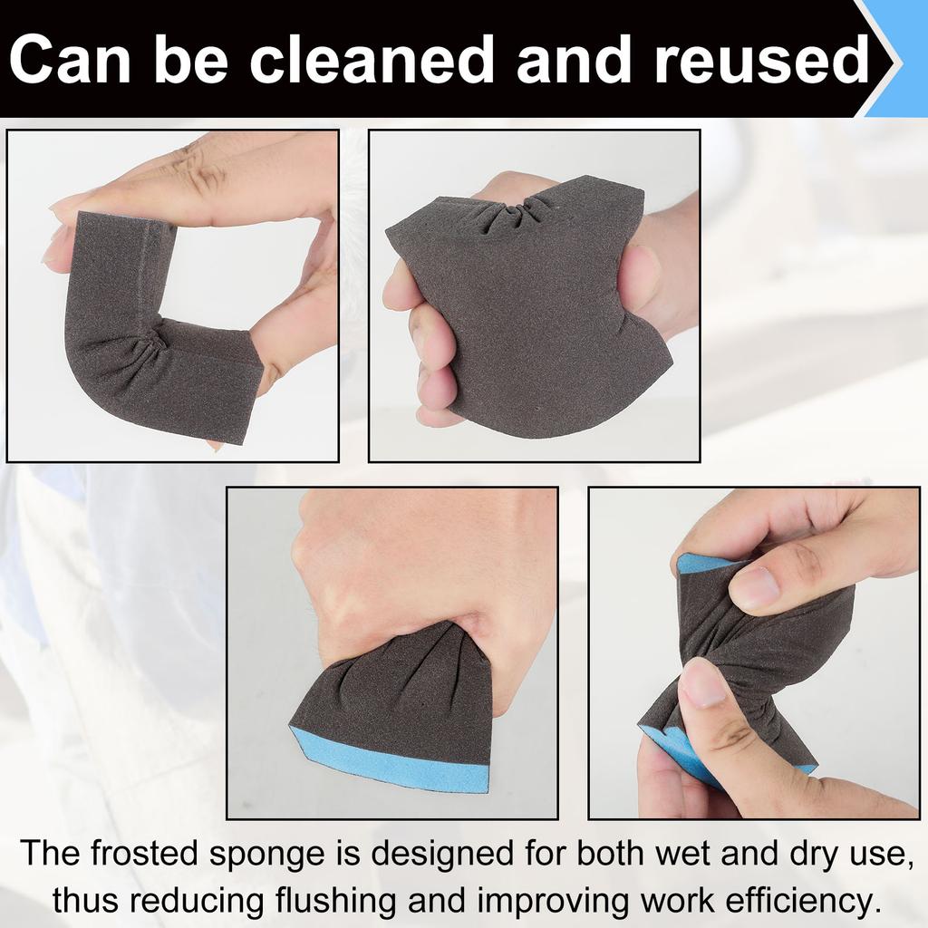 10PCS Sanding Block Washable and Reusable Sanding Sponge For Wood Drywall Metal Glasses Coarse 60-220 Grit Sandpaper Block