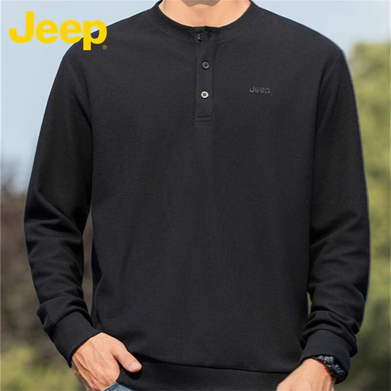 JEEP Men's Casual Long-Sleeve Henley Sweatshirt