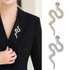 Sparkling Zodiac Snake Brooch Minimalist Snake Lapel Pin Rhinestone Animal Collar Pins Girls