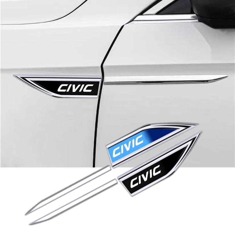 For Honda Civic 10th 9th 8th 7th Gen 10 9 8 7 2006 2007 2008 2009 2010 Car Body Protective Sticker Car Fender Side Blade Badge
