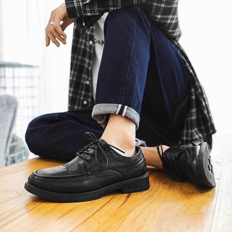 Spring and Autumn Men's Shoes New Casual Shoes Student Trendy Shoes Men's Business Small Leather Shoes Men's Waterproof Best Man Shoes Work Shoes