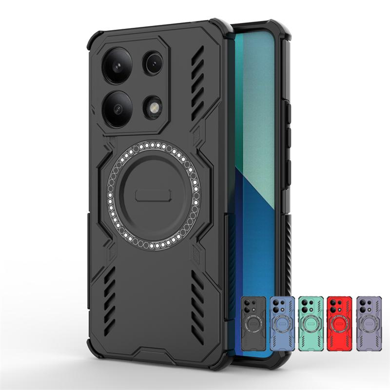 Чехол для Xiaomi Redmi Note 13 4G Чехол Redmi Note 13 4G Противоударный Магнитная Адсорбция Беспроводная Зарядка Крышка Для Чехла Redmi Note 13 4G