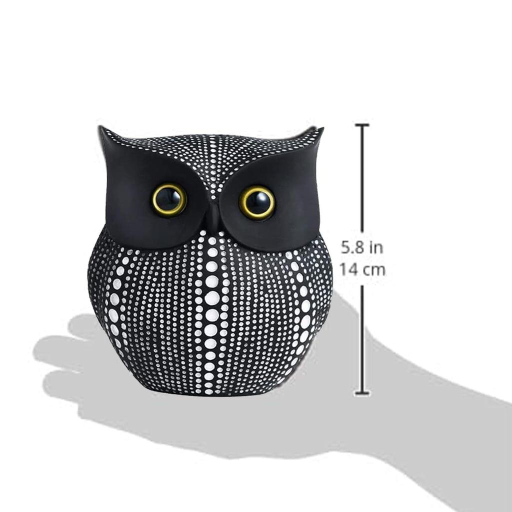 Современная стильная счастливая сова смола арт фигурка экспонат (Упаковка из 1 шт., Черный)