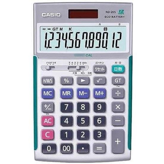 CASIO ND-26S Профессиональный практичный калькулятор (с мягким чехлом) (Рекомендуемые канцелярские принадлежности для ведения бухучета от Рекомендуемой ассоциации сертификации навыков Японии