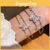 Браслет-подвеска с цирконом в виде бабочки с дизайном из меди для элегантного модного аксессуара