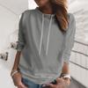 Женский модный свитшот с длинными рукавами, однотонный, с круглым вырезом, повседневный