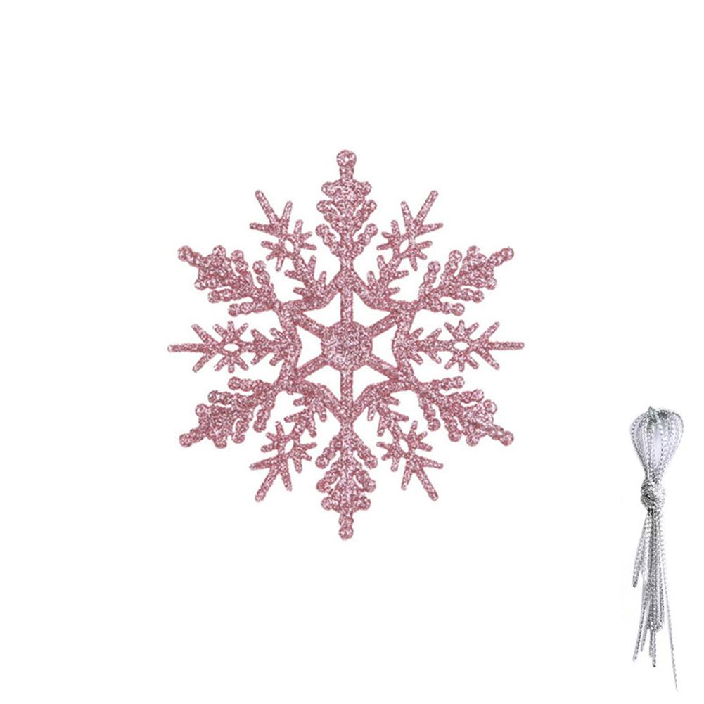 12pcs Christmas Snowflake Ornaments, Plastic Snowflake, Glitter SnowFlakes, Xmas Tree Pendant, Snowflake for Christmas Tree