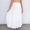 Стильная однотонная повседневная одежда, элегантная женская летняя свободная макси-юбка для отпуска, пляжная юбка