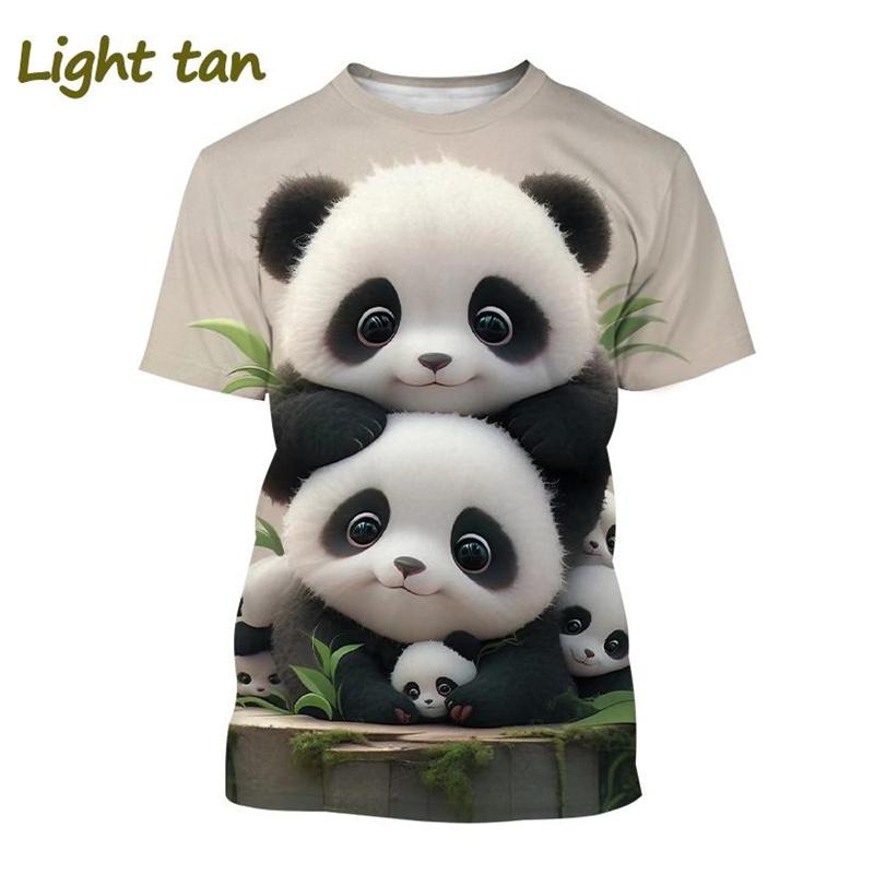 Летние футболки унисекс с круглым вырезом и 3D принтом мультяшного животного панды, модные повседневные футболки с коротким рукавом для мужчин и женщин