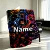 Custom Name Personalized Demon Slayer Print Blanket, Home Decor, Bedroom, Sofa, Camping, Couch, Gifts for Birthday Christmas