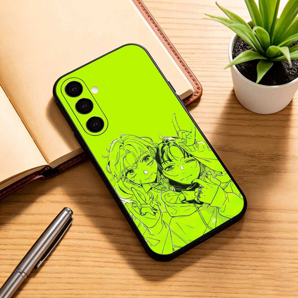 KiniOto Manga The Green Yuri Guy Phone Case For Samsung Galaxy A73,A72,A71,A70,A53,A52,A51,Soft Silicone Black Cover